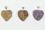 Lot: Druzy Amethyst Heart Pendants - Pieces #84083-1